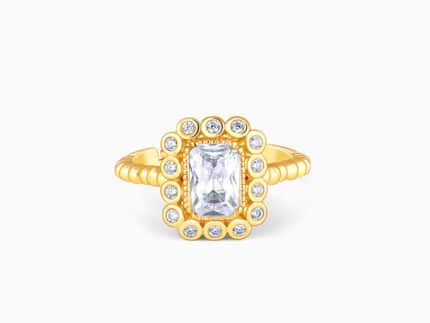Golden Zirconia Shine Ring