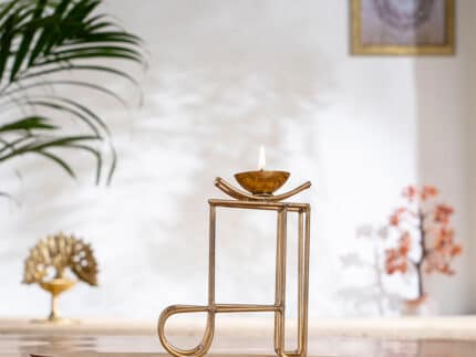 Brass Maa Symbol Diya (5 Inch)