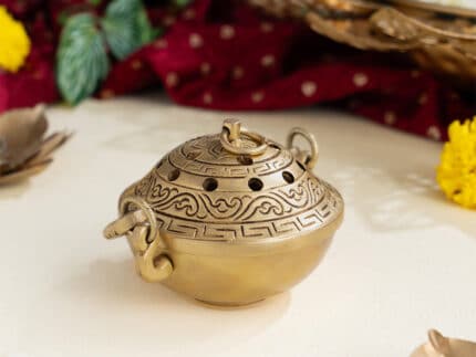 Brass Loban Burner (Incense Burner) (4 Inch)