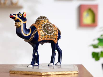 Graceful Meenakari Camel Decor Statue (5 Inch)