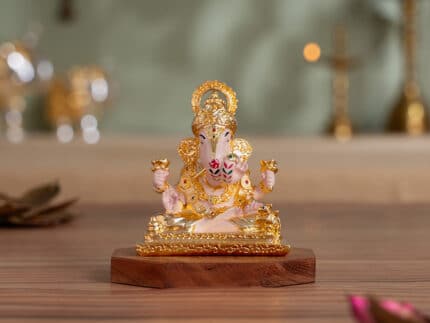 Dagdusheth Halwai Ganpati Murti - Gold Plated
