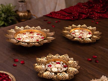 Decorative Lotus Petal Urli Bowl Set (Set of 3)