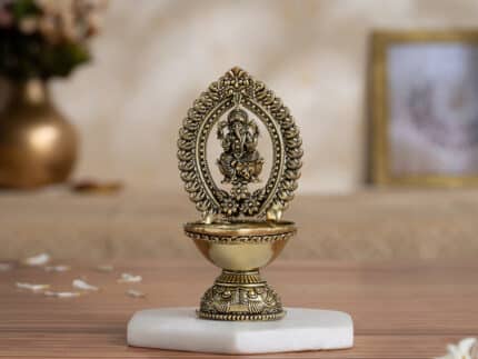 Divine Brass Ganesha Diya (4.5 Inch)