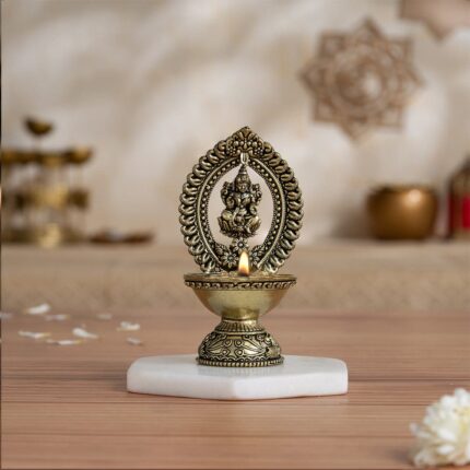 Divine Brass Lakshmi Diya (4.5 Inch)