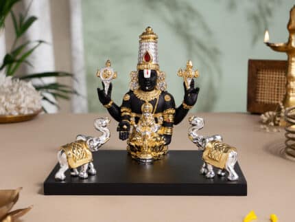 Gajalakshmi Tirupati Balaji Murti - Gold & Silver Plated