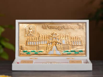 Svastika Mahaveer Jain Pocket Temple - Gold & Silver Plated