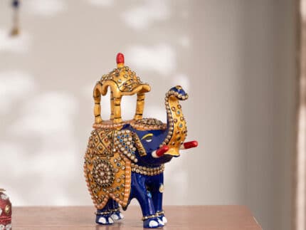 Decorative Meenakari Elephant Ambari Statue