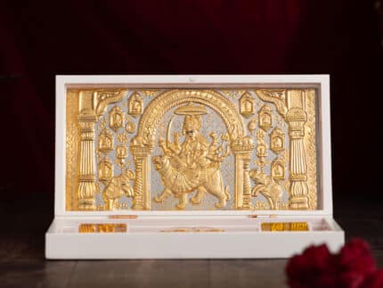 Svastika Nav Durga Pocket Temple - Gold Coated