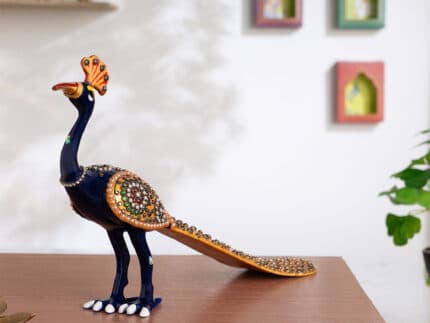 Ornamental Meenakari Peacock Statue