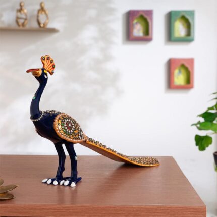 Ornamental Meenakari Peacock Statue