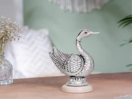 Swan of Serenity – Silver Plated Decor (6 Inch)