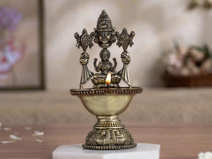 Brass Tirupati Balaji Lakshmi Divine Diya (5.5 Inch)