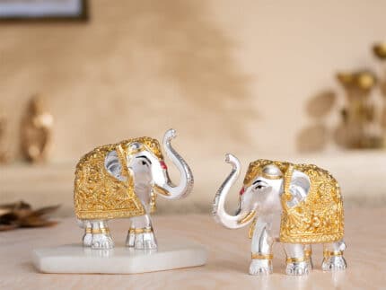TrunkUp Elephant Pair - Gold & Silver Plated