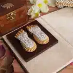 Laxmi charan paduka Diwali gift - 24K gold and 999 silver finish