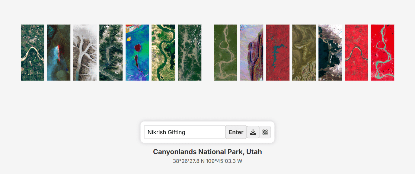 Satellite images of rivers and landforms shaped like letters