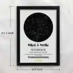 Couple star map frame – detail view