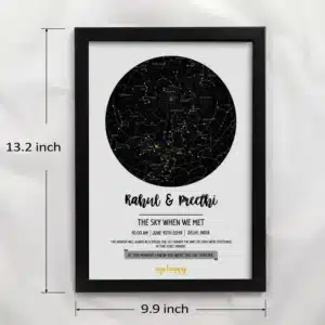 Couple star map frame – detail view