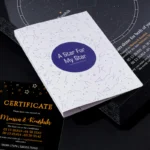 Couple star map frame with acrylic glass – close-up