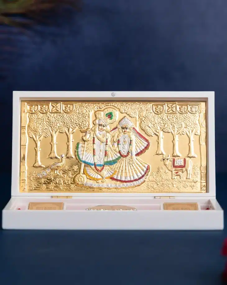 Radha Krishna Pocket Temple 24K gold plated by Nikrish