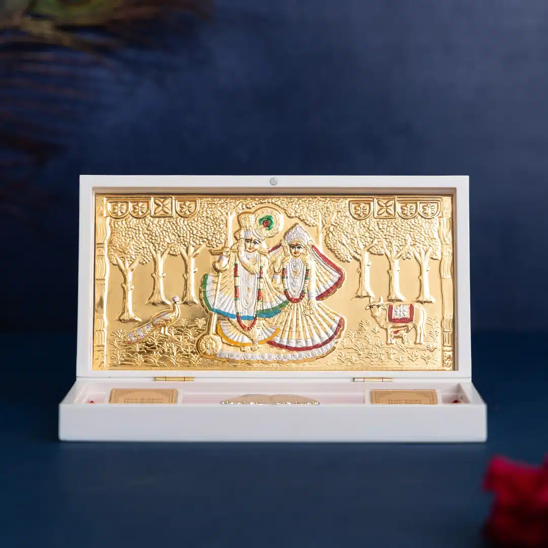 Radha Krishna Pocket Temple 24K gold plated by Nikrish