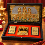 Ram Darbar pocket temple gold plated front view