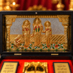Gold plated Ram Darbar temple box gift